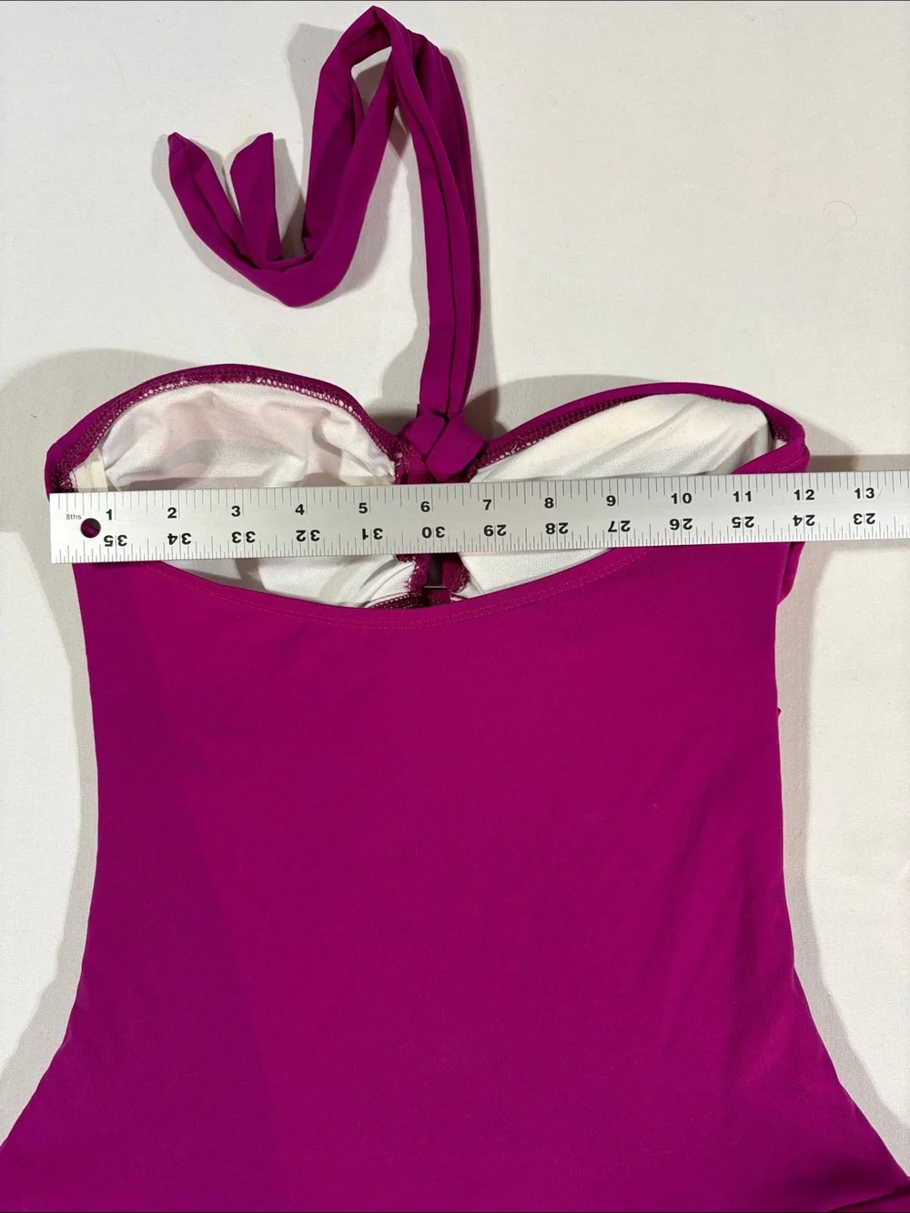 Chaps Fuchsia Halter Skirted One-Piece Swimsuit size 6